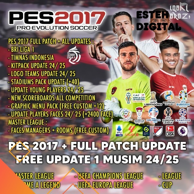 PES 2017 FULL PATCH UPDATE 24/25 + BRI LIGA 1 ES TEHH