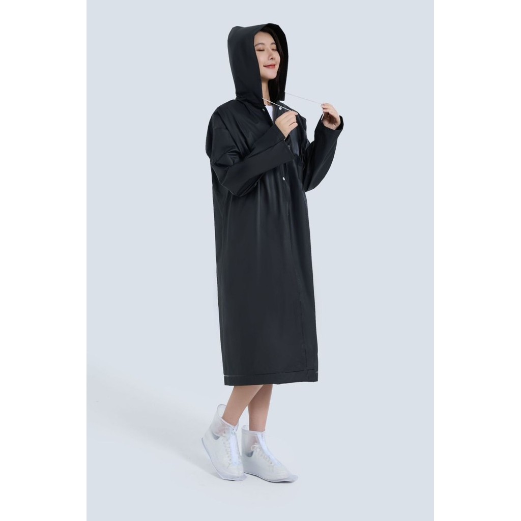 JAS HUJAN EVA TRANSPANT TEBAL DEWASA KOREA PONCHO PRIA WANITA RAINCOAT - Putih