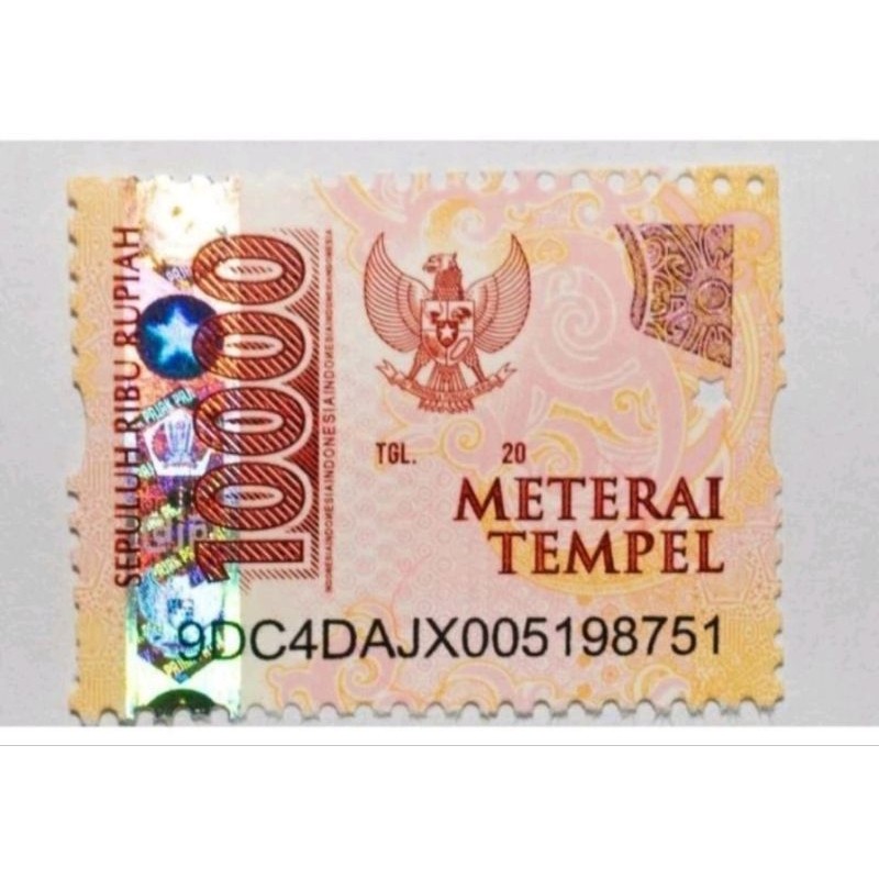 

Materai Tempel 10000 TERUJI LOLOS SINAR UV ULTRAVIOLET - MATERAI BARU BUKAN BEKAS 100% ORIGINAL POS( Gratis Ongkir ) / 5 PCS