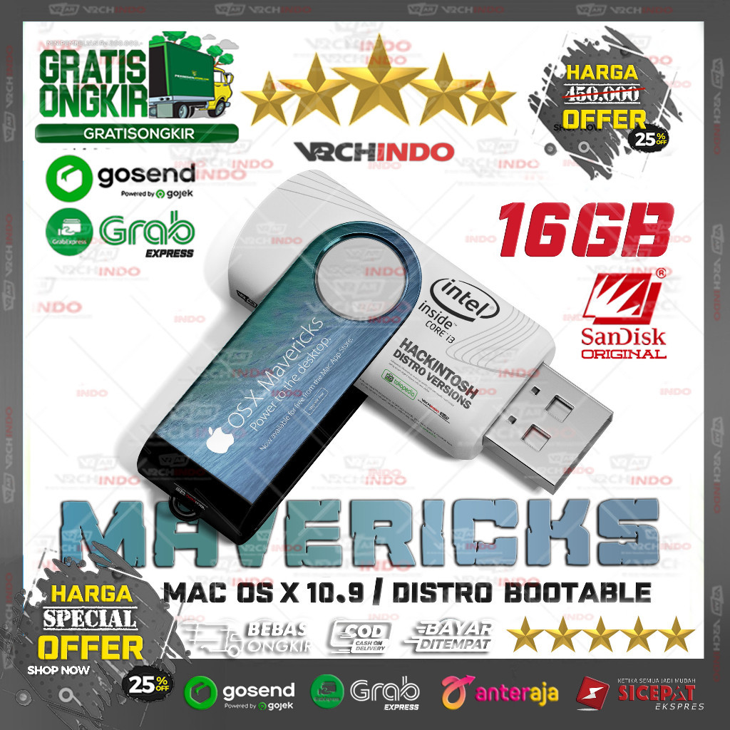 Mac OS X 10.9 - MacOS MAVERICKS | Hackintosh for Laptop / PC Komputer Dekstop | Bootable Installer U