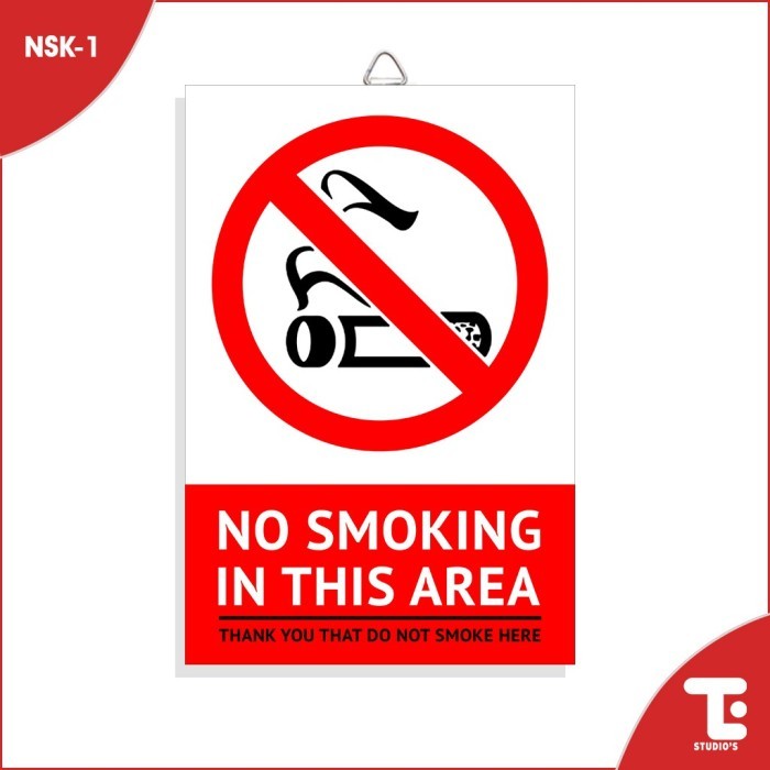 Poster Sign No Smoking On This Area Hiasan Dinding Dilarang Merokok