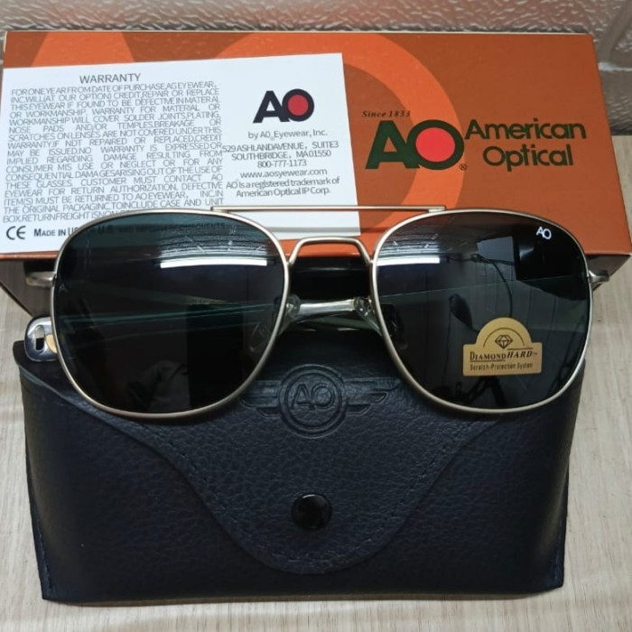 Kacamata Original American Optical (AO) Eyewear Model Pilot Frame Silver