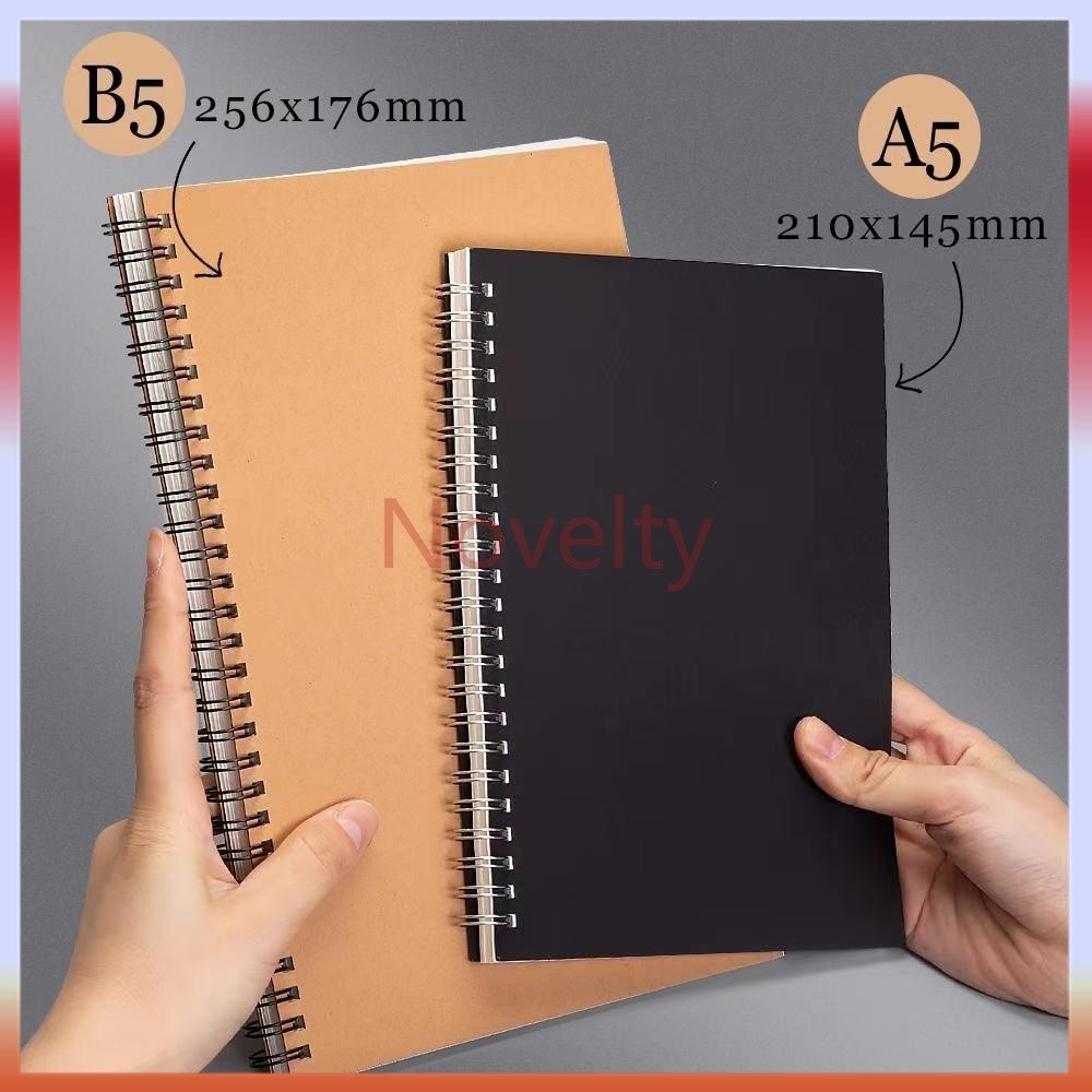 

Novelty Buku catatan spiral kertas kraft/buku catatan spiral A5/B5-(60 lembar)