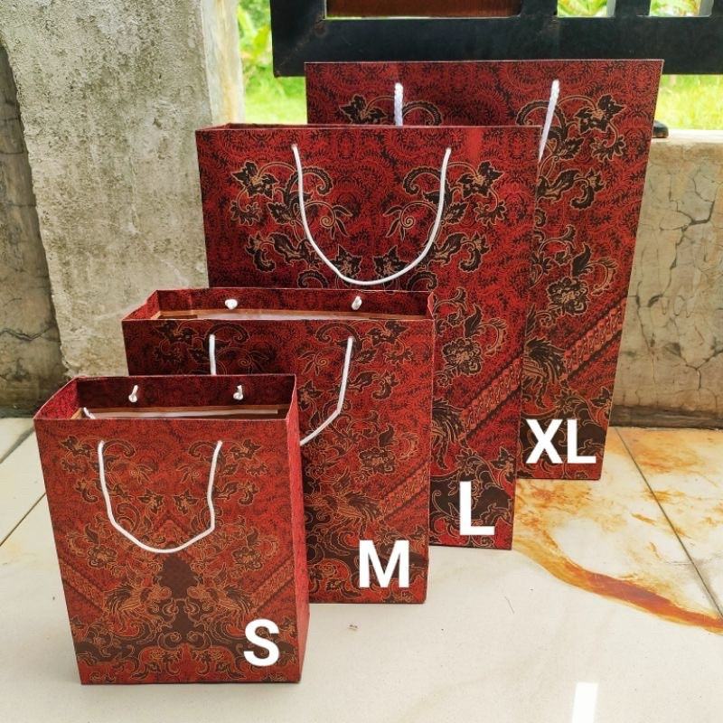 

(WK ACC) PAPERBAG BATIK DAN POLOS MURAH / paper bag polos & batik, tas kertas polos & motif batik