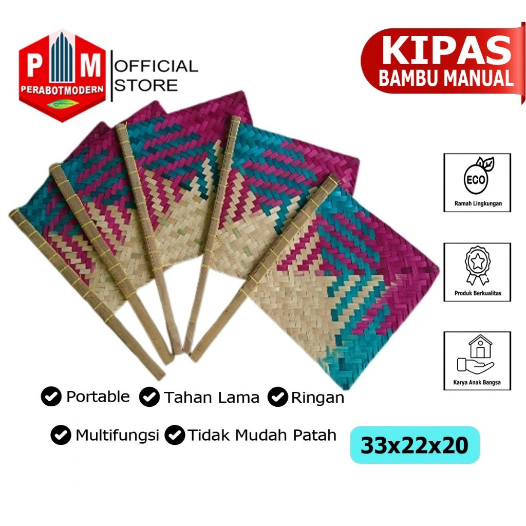 Kipas Bambu Anyaman Kipas Sate manual Kipas Bambu Warna Anyaman Kipas Tangan