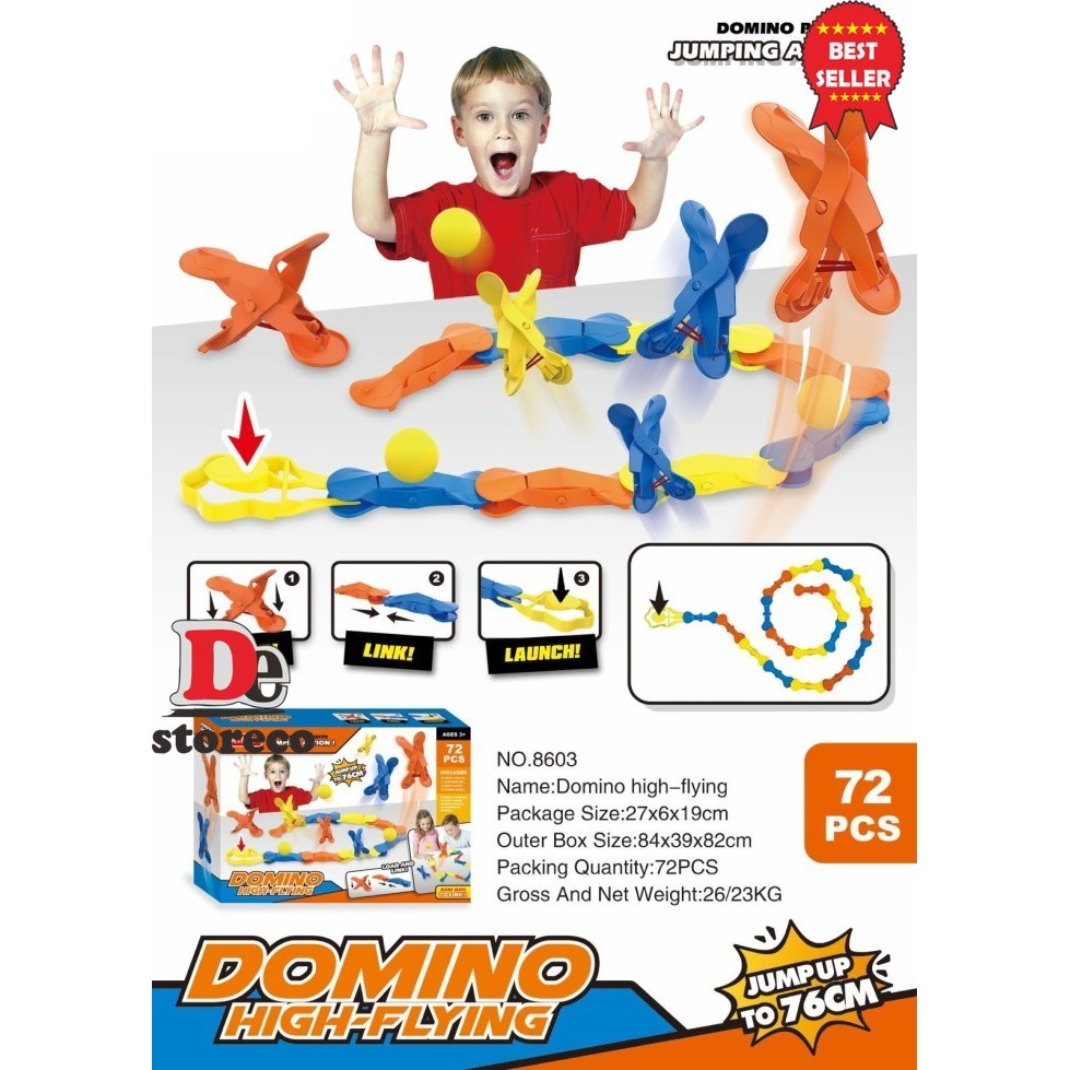 (PDT) Mainan Anak DOMINO HIG-FLYING 72PCS 8603 Mainan Game Board Family Kid - Tanpa Bubble