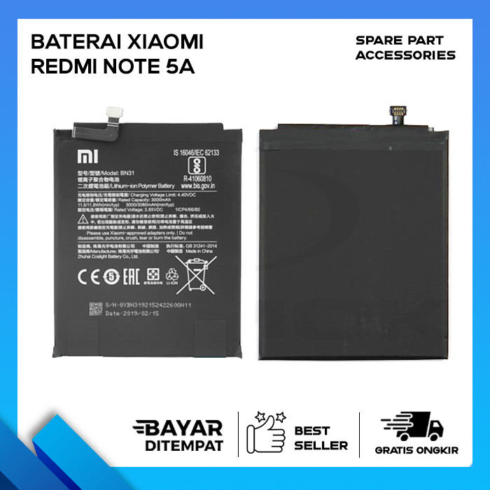 BATERAI XIAOMI REDMI NOTE 5A ORIGINAL