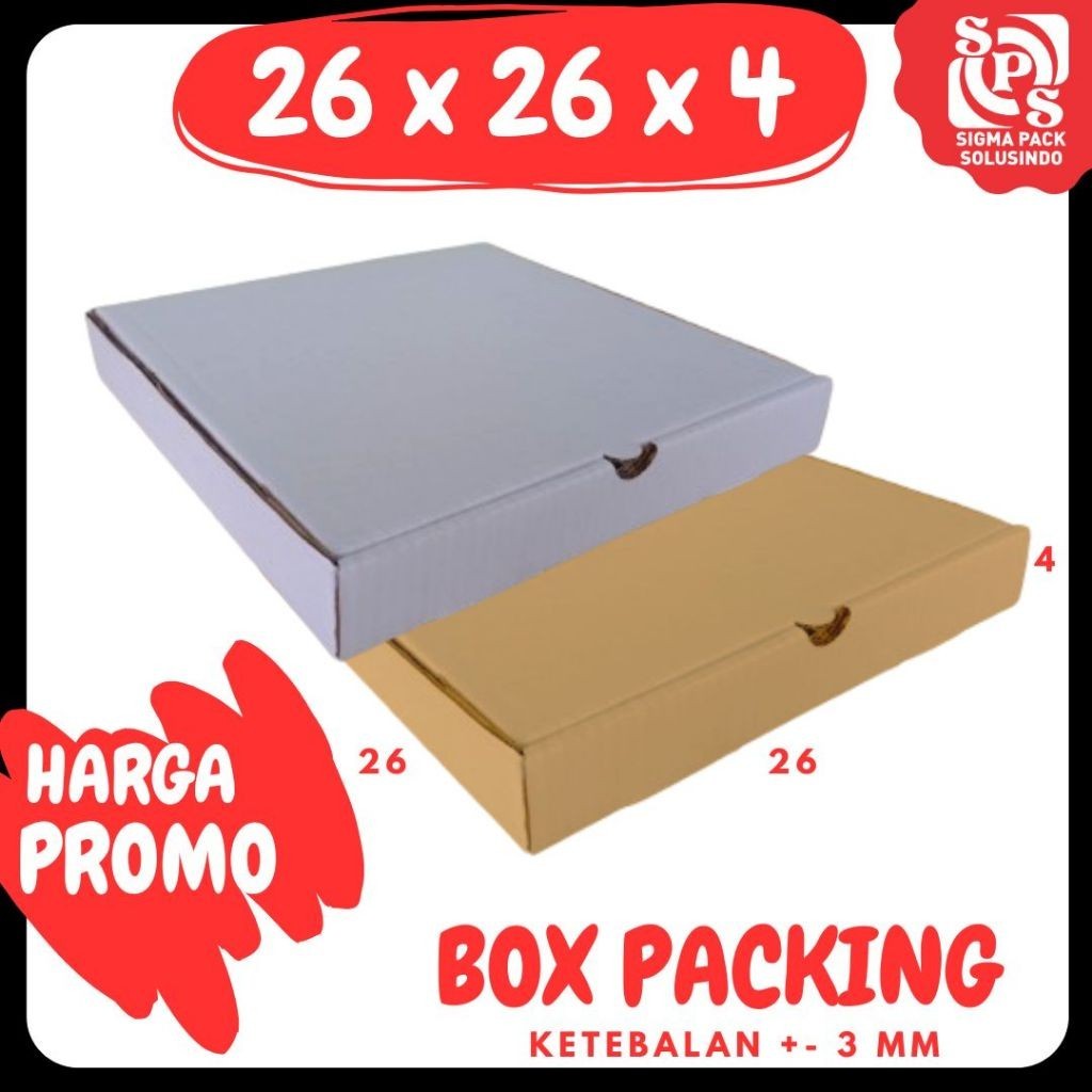 

Box 26x26x4 LD Coklat | Kardus Pizza Kotak Hantaran | Dus Souvenir | Tempat Roti | Hampers MEDIAPACK