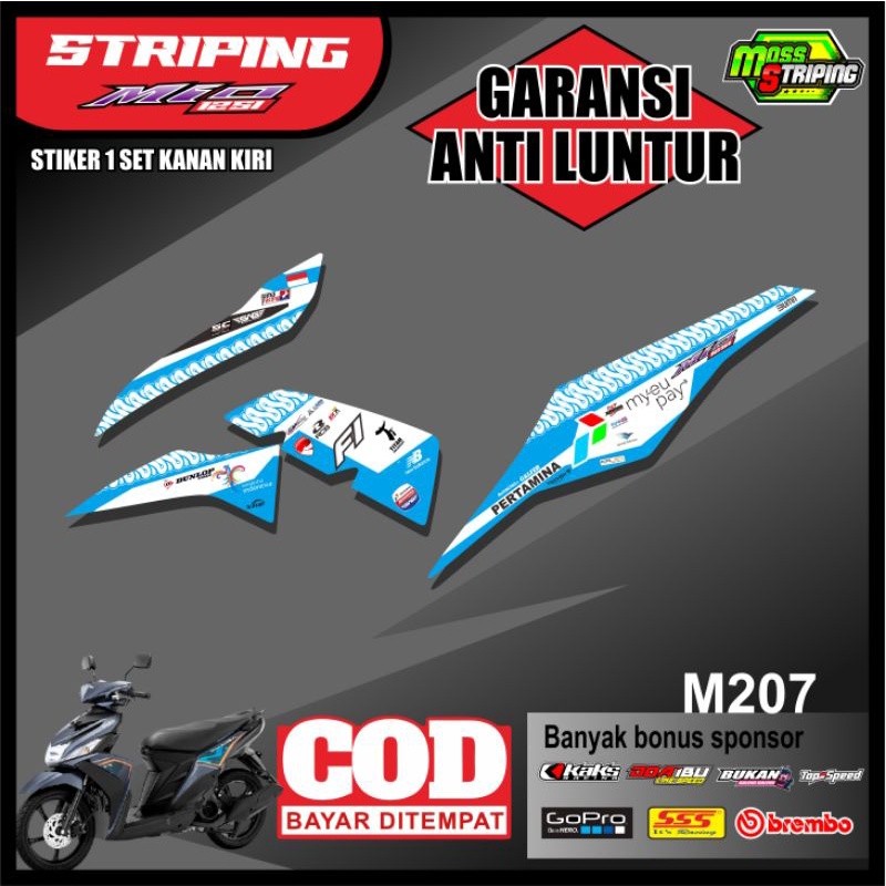 Stiker Striping MIO M3 Mandalika / Striping Mio 125 , Mio Z Motif Mandalika Racing Team Wonderful In