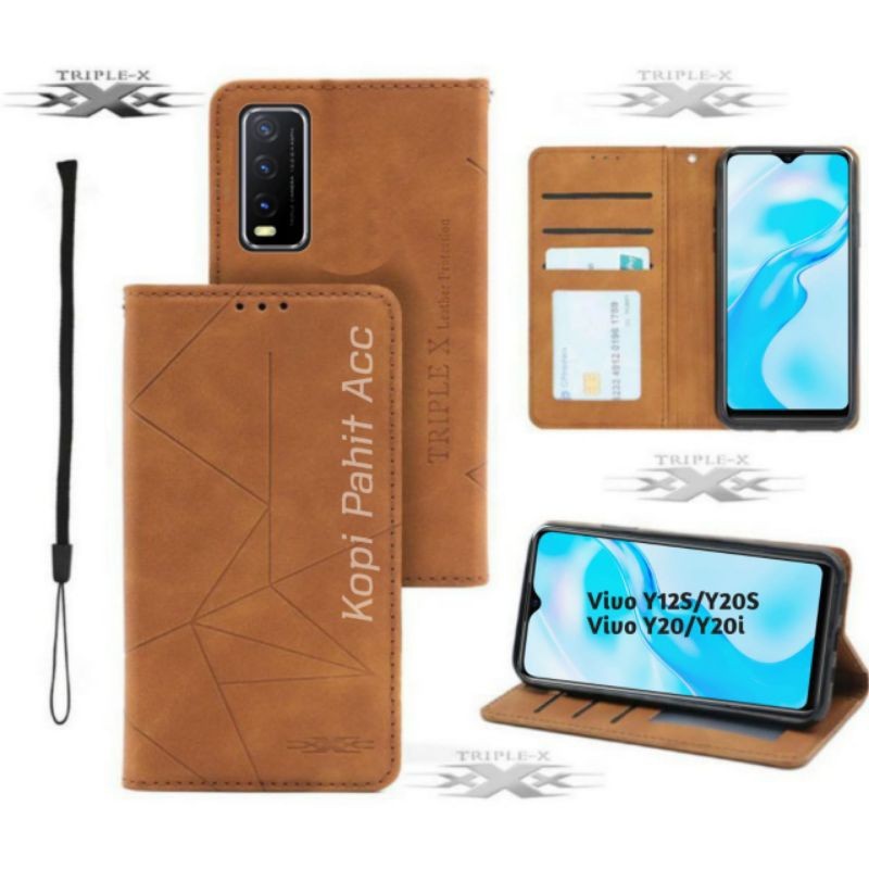 Case Vivo Y20 2021 Y20S Y20i Vivo V2029 V2027 V2032 V2043 Flip Cover Wallet Sarung Hp Casing Dompet 