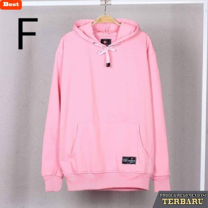 hoodie pria keren Sweater Hoodie Polos Warna Pink / Jaket Pria / Sweater Hoodie Pria - Pink, M