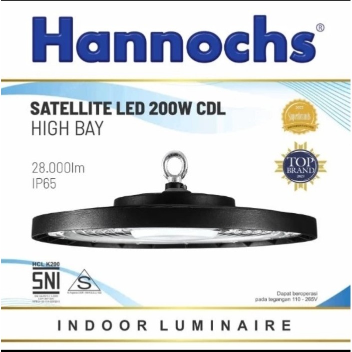 Hannochs Led Highbay Satellite Led 200w / Lampu Ufo Cahaya Putih