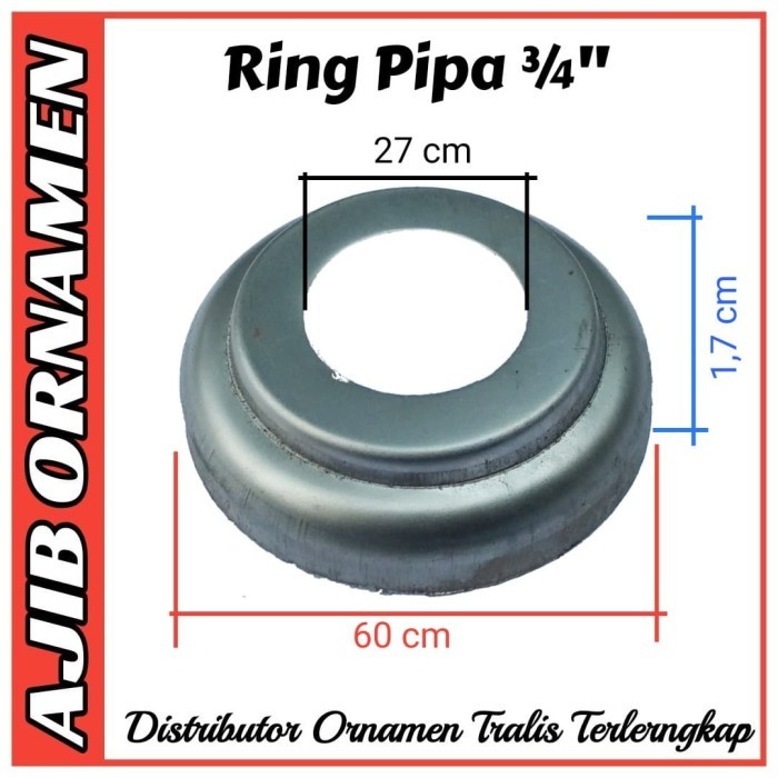 ring pipa 3per4 inci tapak pipa 3/4 Homeware Equipt
