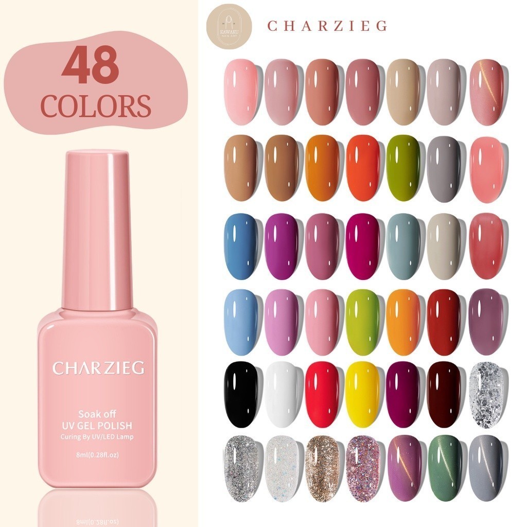 Charzieg Pink Gel Nail Polish UV LED Kutek Gel
