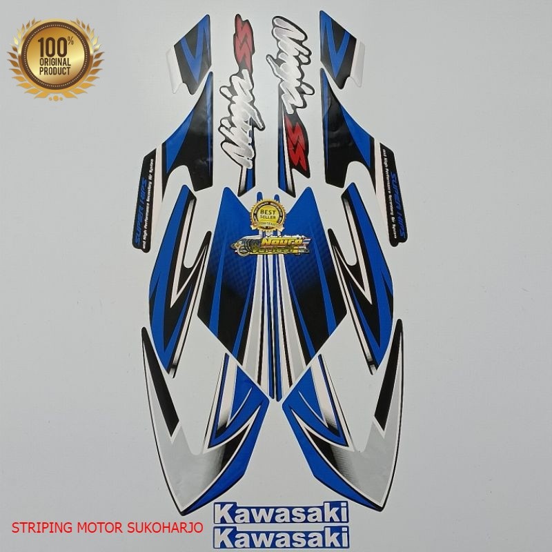 (ORI) striping kawasaki ninja ss 2010 biru list body standar kualitas Kualitas original