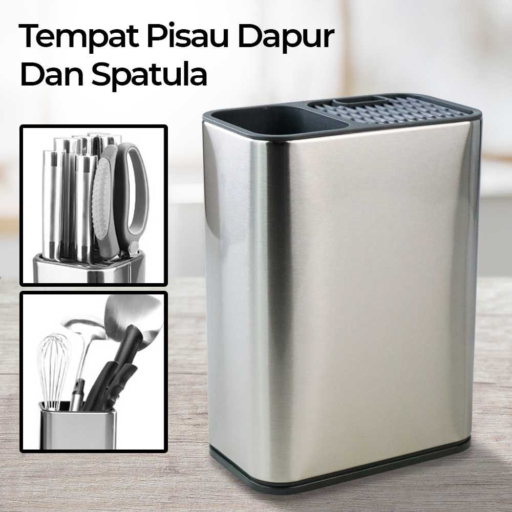 

Tempat Pisau Dapur Spatula Stand Holder Stainless Steel