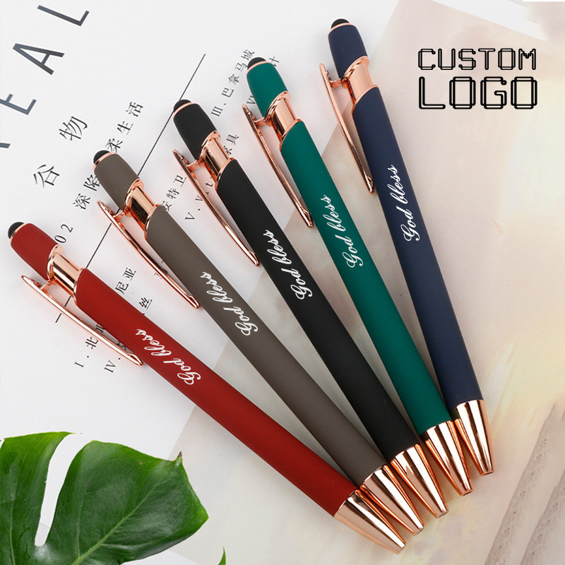 

Personalized Laser Engraved LOGO Ballpoint Pen Custom Goodies For Business Advertising Gifts School Stationery Office Supplies