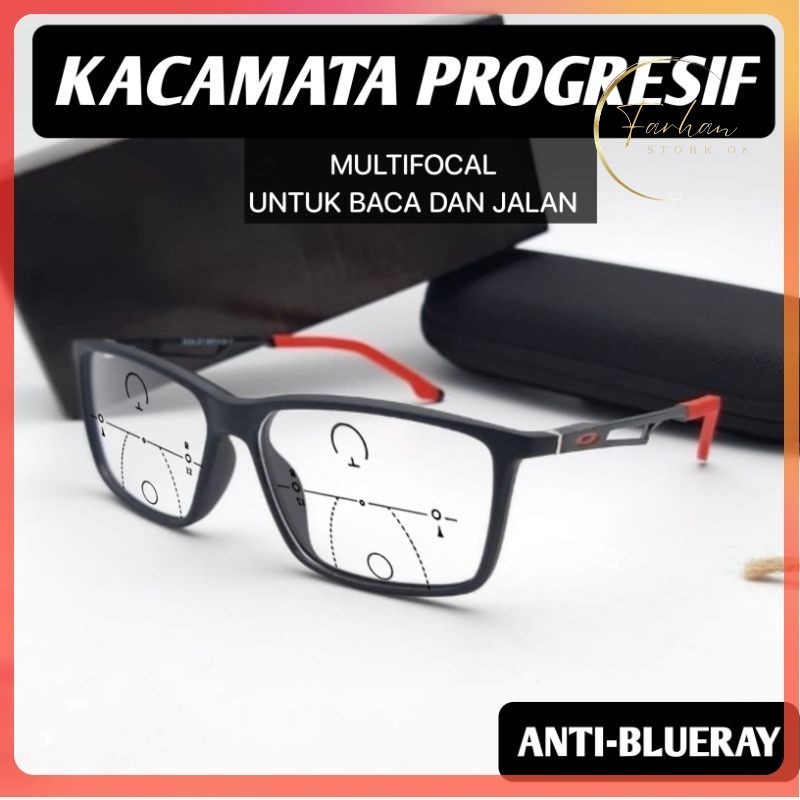 Kacamata Plus baca dan jalan Sport Progressive Anti-Blueray - kacamata progresif Anti-Blueray - Kaca