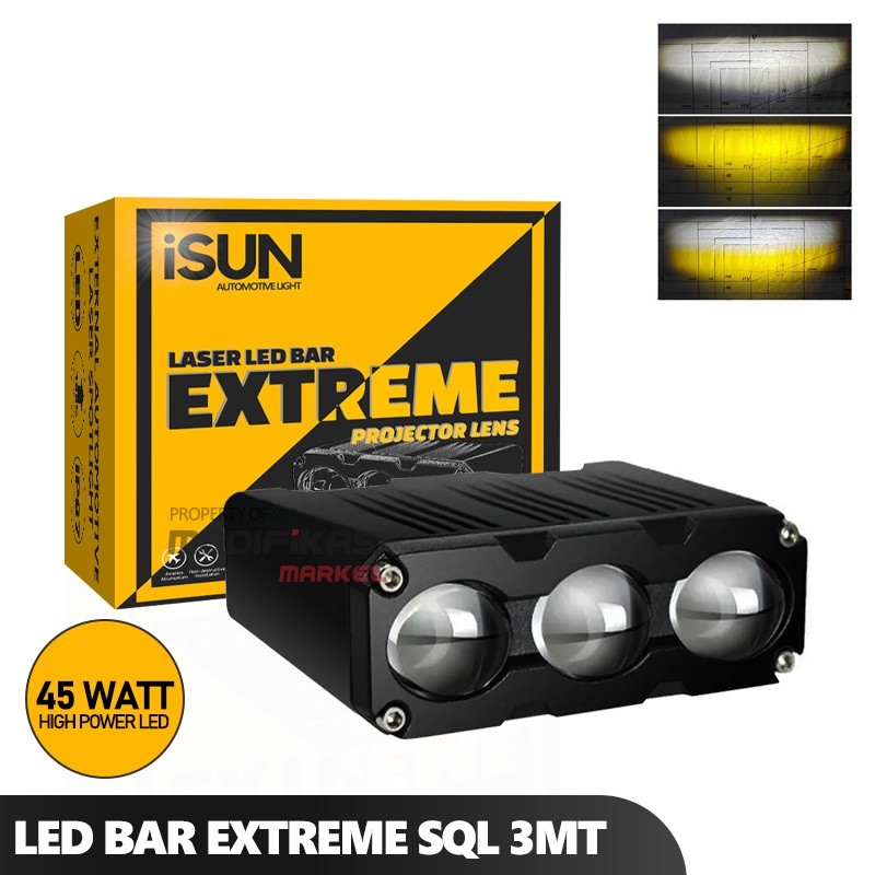 Lampu Tembak Laser Foglamp EXTREME SQL 3 Mata 45 Watt Demon RGB 9-80V high quality lamp lampu univer