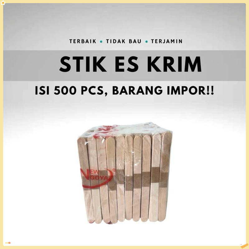 

（500pcs）Stik Es Krim Kayu Premium - Ringan & Kuat, Cocok untuk Usaha Minuman & Kerajinan Tangan Anak (Eco-Friendly)