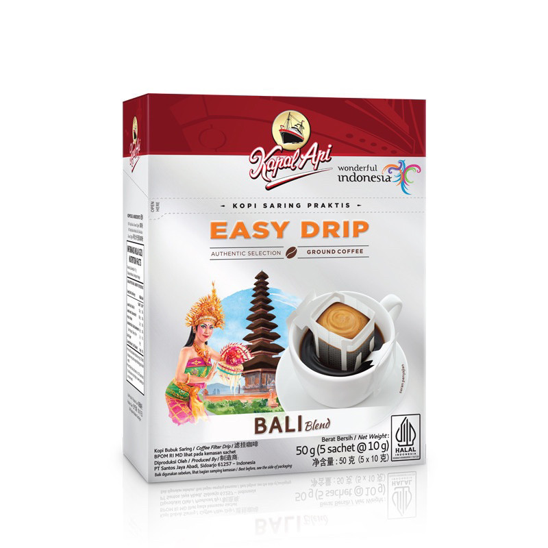 

Kapal Api Easy Drip Kopi Bali Blend 5 Sachet x 10 gr