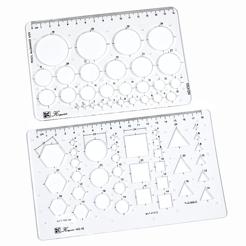 

Transparent drawing size square square ruler hexagonal triangle ruler drawing design ruler scale line