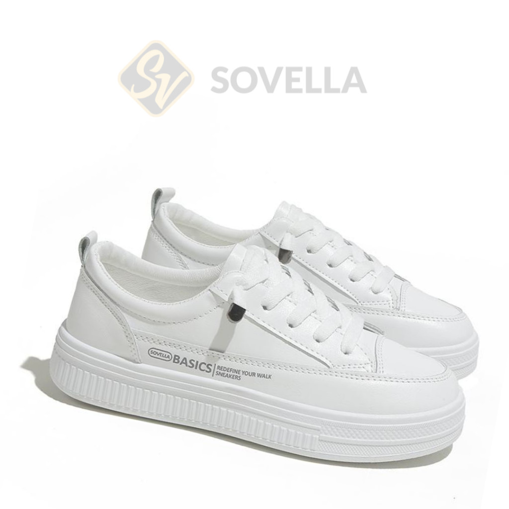SOVELLA Vivi Sepatu Sekolah Hitam Polos Nyaman Sneakers Wanita LIE