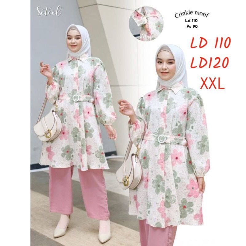 DHOLISHOP.ID setelan Flora tunik / setcel tunik / one set tunik muslimah / setcel wanita muslim /One