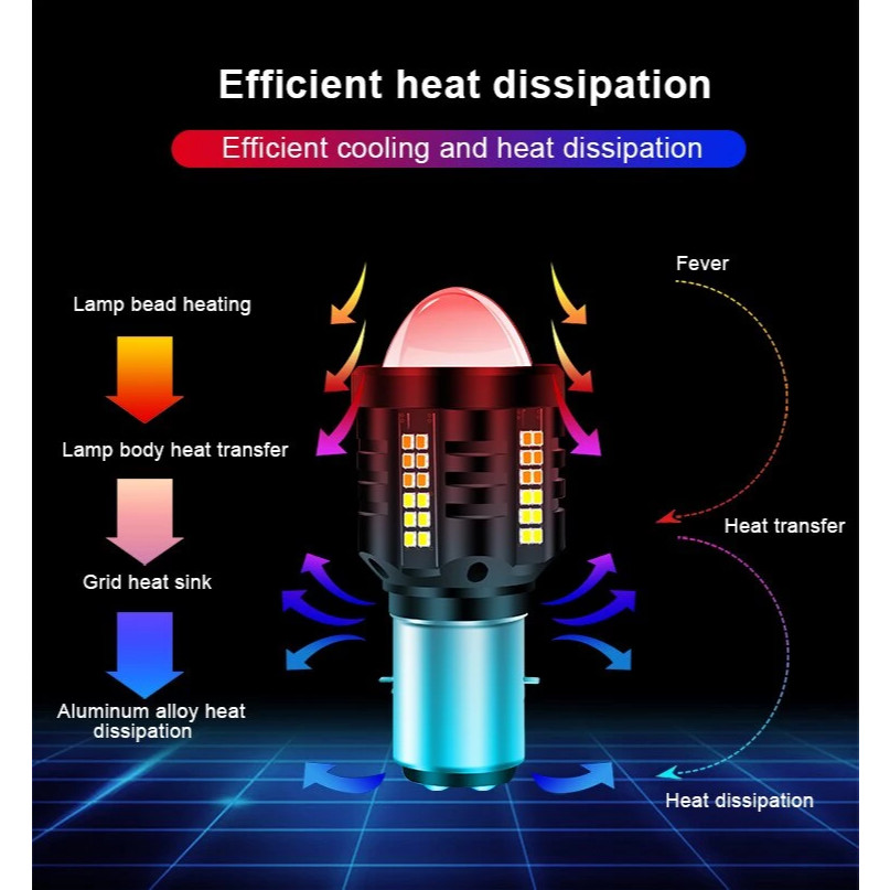 Jayy Lampu LED 360 Untuk Sepeda Motor Mini Lampu Mengemudi Lampu Sorot M5 T19 P15D H4 H6 Lampu Depan