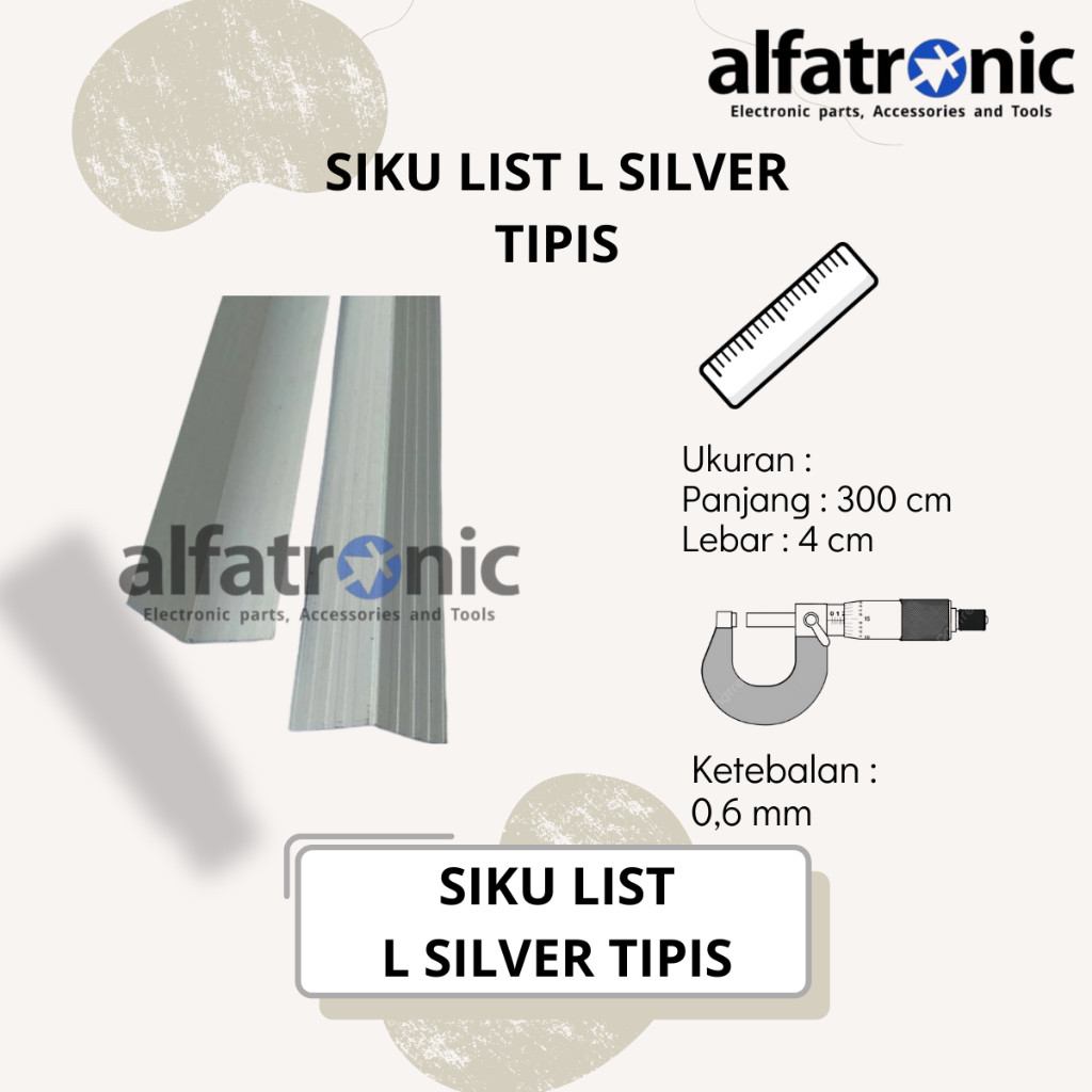 Tersedia Siku List L Silver (Tipis) Aluminium for Hardcase Box Siku hardcase List L Accesoris Hardca