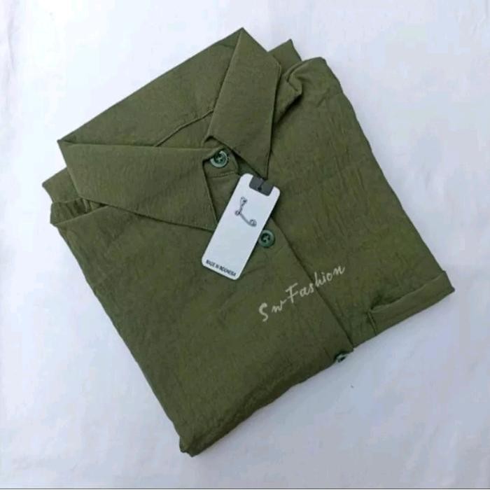 Kemeja Wanita  Santai bahan Krinkel // Atasan Wanita terkini Casual Panjang Baju Cewek Dewasa  Remaj