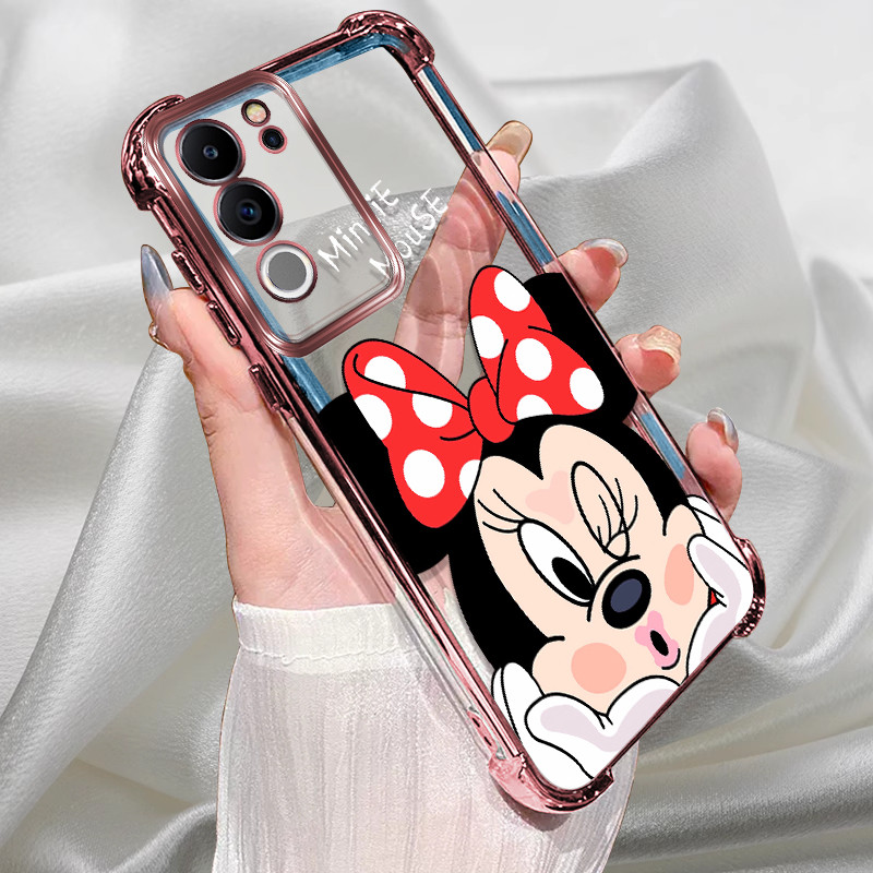 HP Soft Casing Vivo Y29 Case Silikon Untuk Vivo Y29 4G VivoY29 V2434 Casing Silikon merah muda Kartu