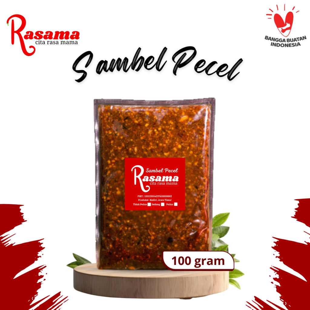 

TEBUS MURAH RASAMA Sambel Pecel Premium Original Sangrai Khas Kediri Bumbu Sambal Kacang instan Tanpa Pengawet