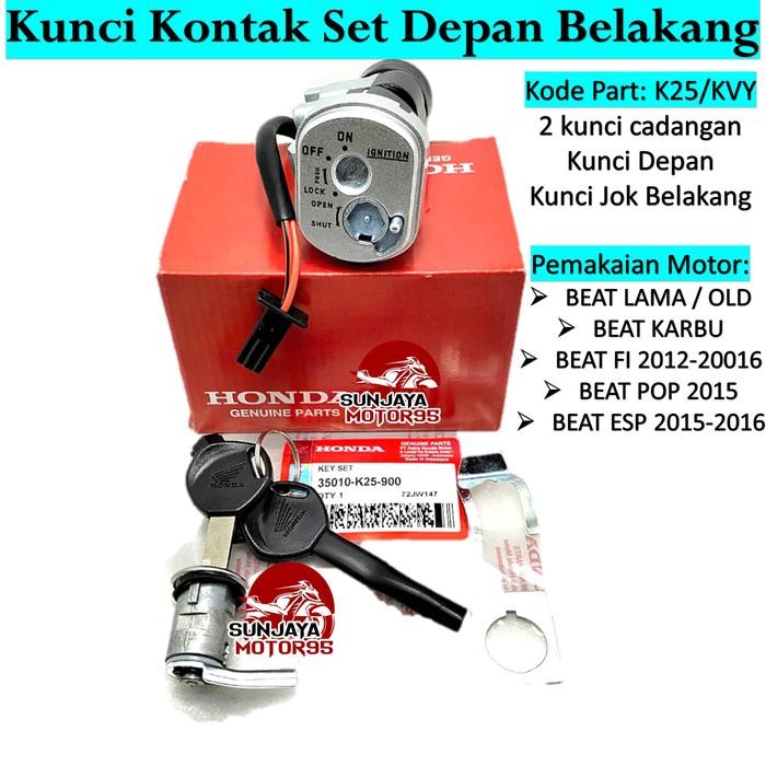 Kunci Kontak  Beat FI TAHUN 2008 SAMPAI 2016 - Beat pop - Beat Karbu set  + kunci jok belakang Acces