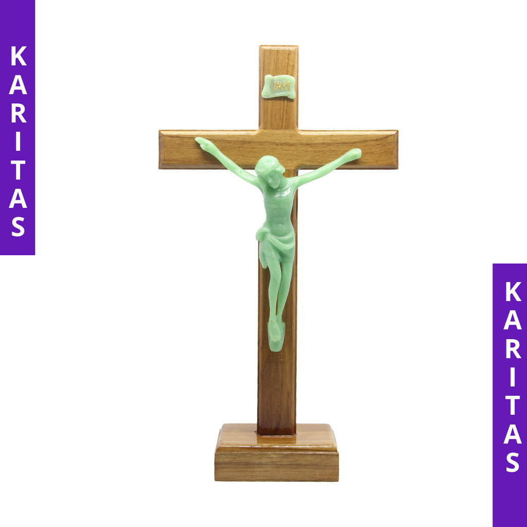 SALIB DUDUK KATOLIK KORPUS FOSFOR / SALIB MEJA KATOLIK / PATUNG SALIB / SALIB ALTAR / SALIB FOSFOR