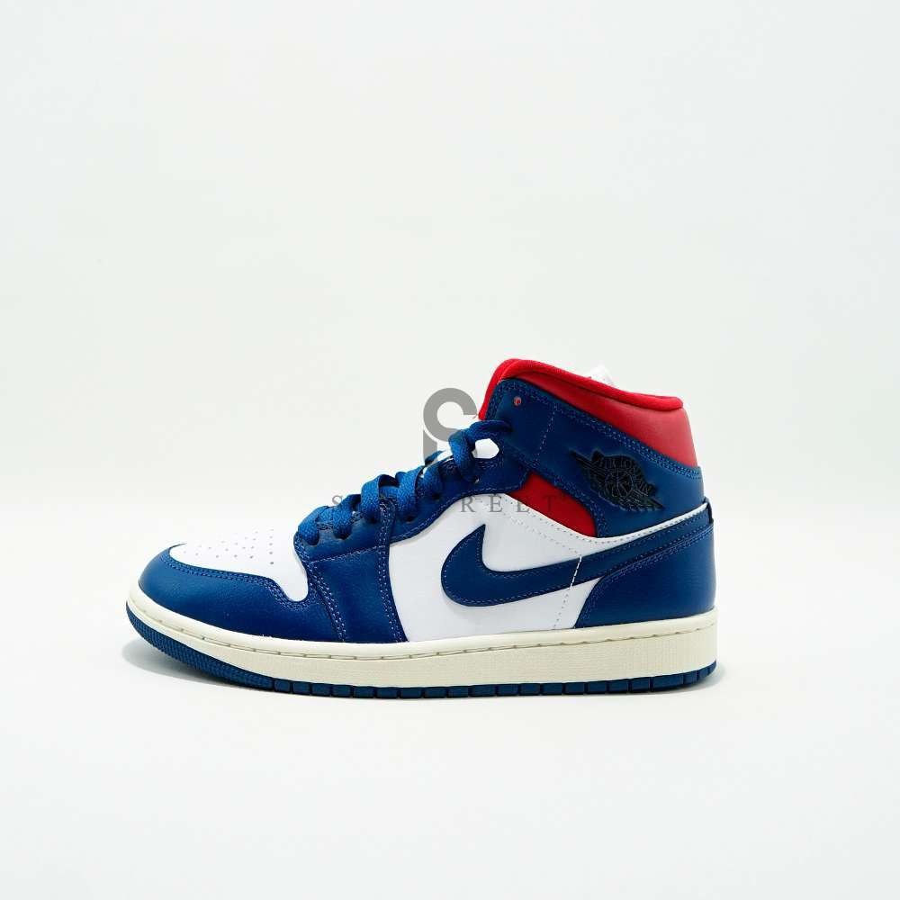 JORDAN 1 Mid French Blue Gym Red W BQ6472146