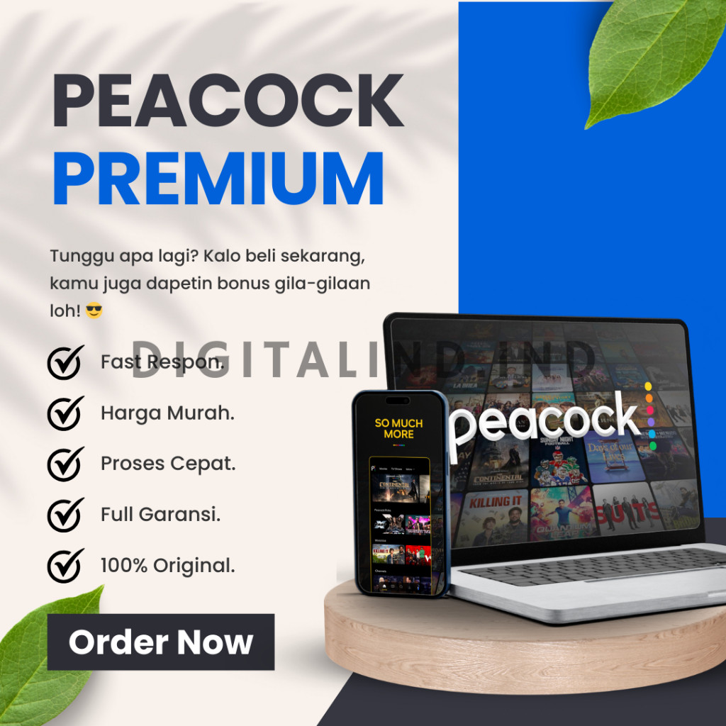 Peacock TV Premium Murah 1 Tahun Bergaransi - Stream TV & Movies
