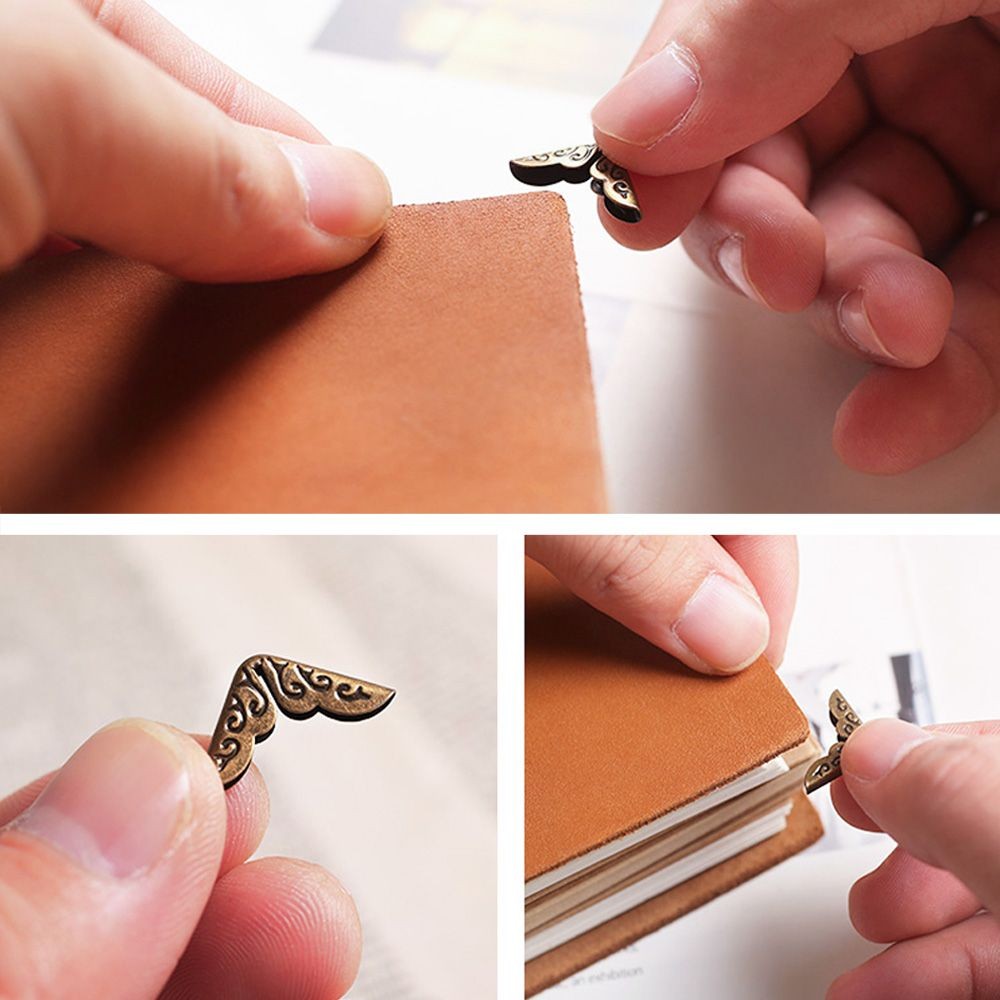 

4Pcs Retro Book Cover Decoration Metal Corners Photo Albums Scrapbook Accessories Book Corner Protector