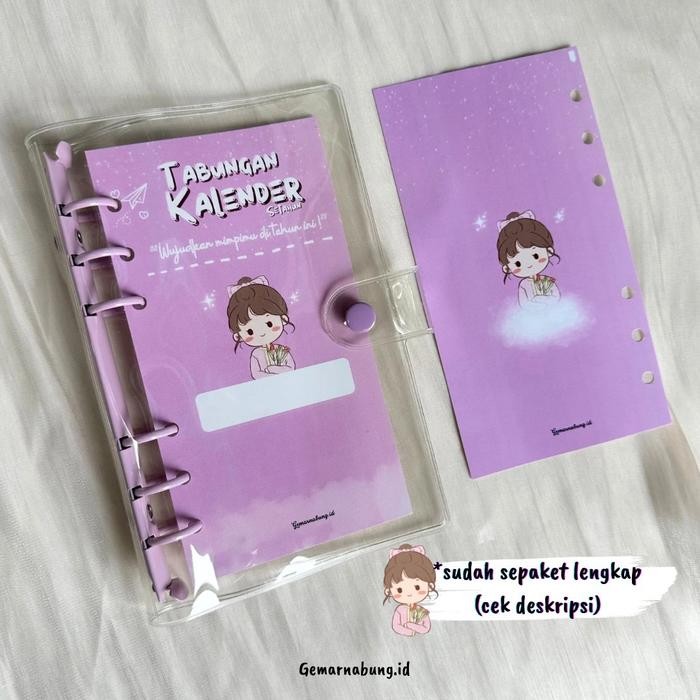 

Paket binder nabung kalender isi 12 ziplock - Jelly ring ungu