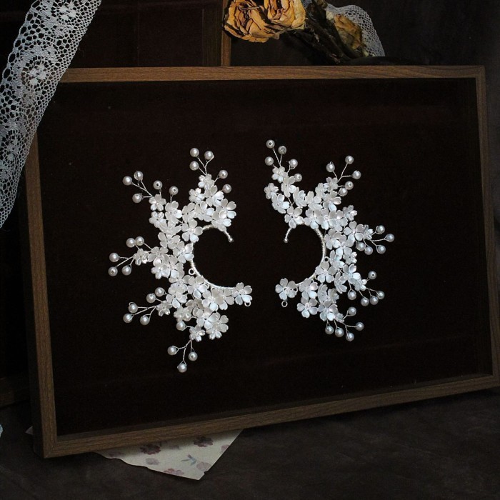 AR058 earcuff rambut wedding accesories pesta headpiece - Kanan