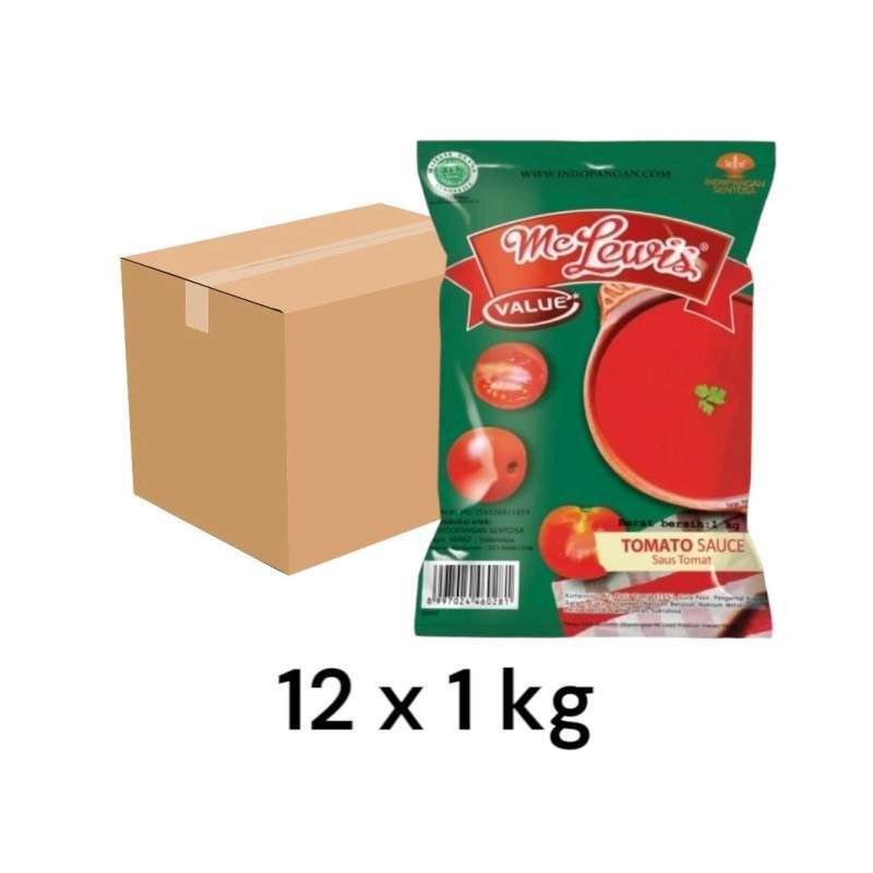 

Mc Lewis Value Tomato Sauce Saus Tomat Pouch 1 Karton ( 12 x 1 Kg )