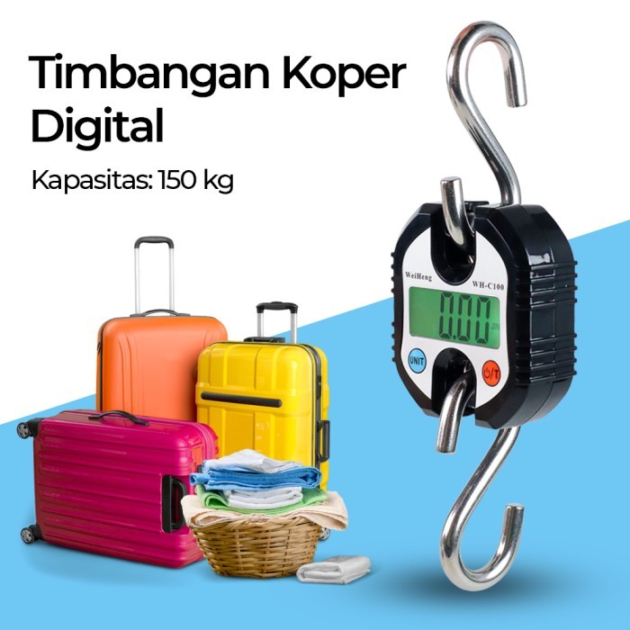 Timbangan Koper Digital 150kg Timbangan Gantung Black