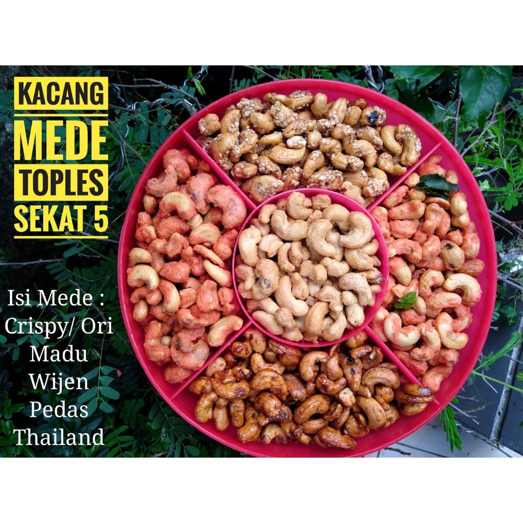 

Kacang Mede Grade B Sekat 5 Mix Campur Rasa 800gr