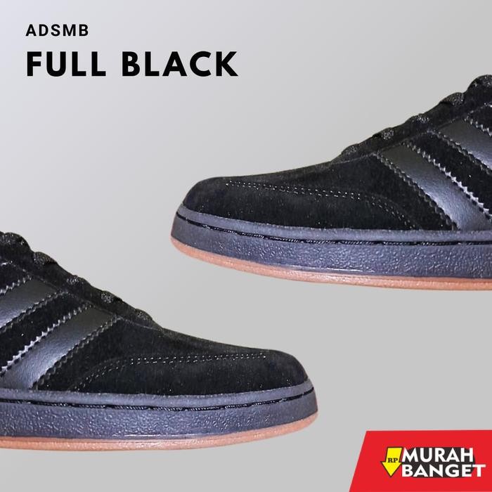 sepatu sneakers pria brand lokal Sepatu Sneakers Classic Casual Style - Full Black - 39