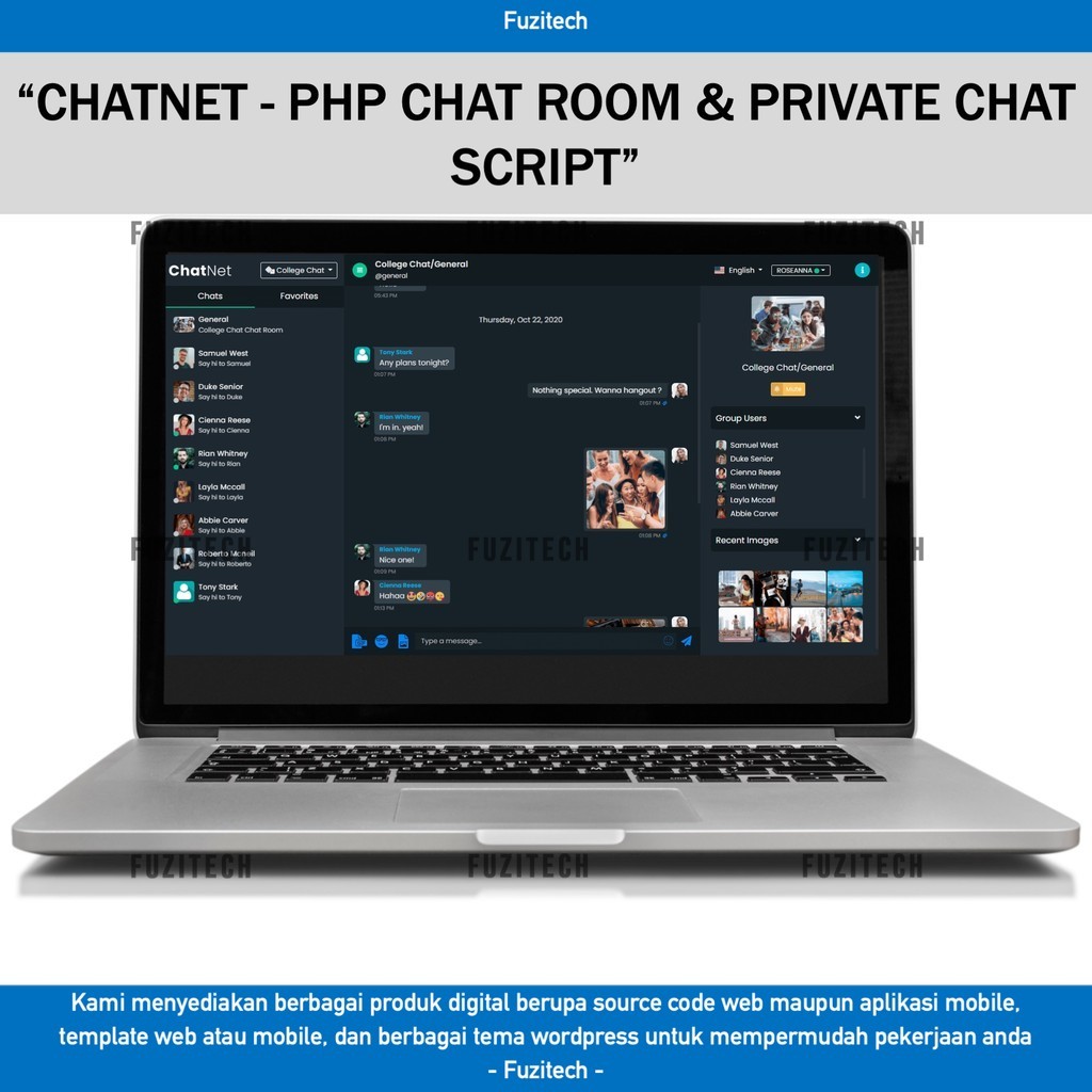 SOURCE CODE APLIKASI WEB CHATNET - PHP CHAT ROOM & PRIVATE CHAT SCRIPT D187 FUZITECH