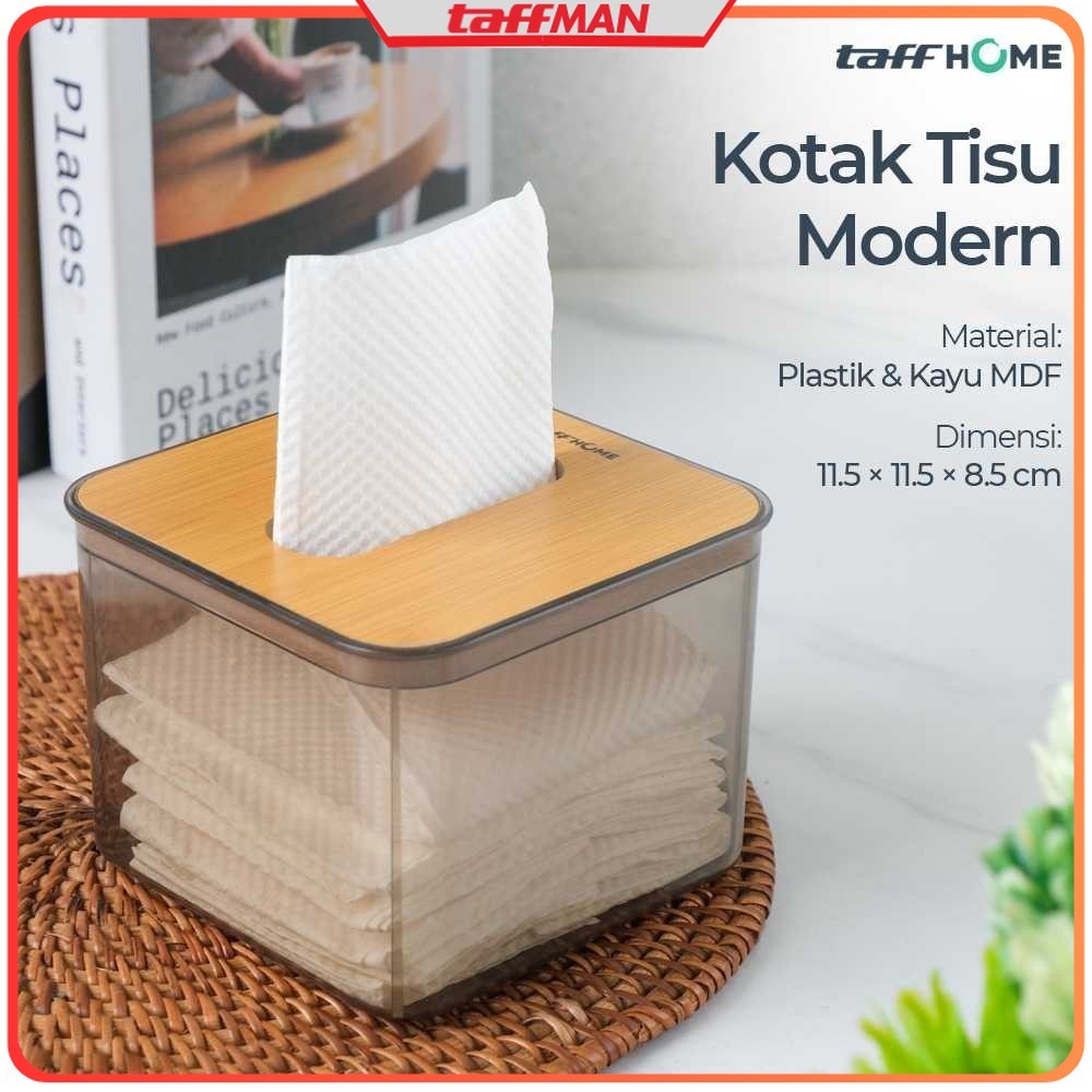 TM - TAFFHOME Kotak Tisu Lembaran Modern Plastik Facial Paper Container - E-27