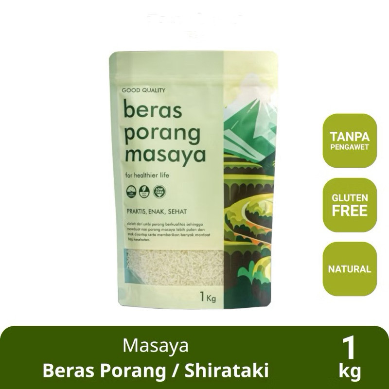 

Masaya Beras Porang 1kg Konjac rice Beras shirataki Masaya - Mudah & Praktis