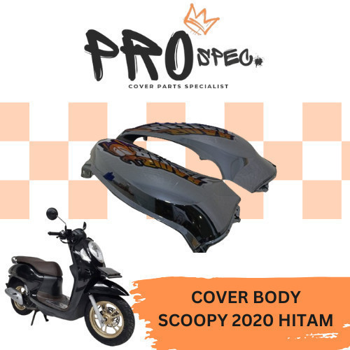 Win - Cover Body Scoopy Prestige Hitam K2F 2020 2021 2022 2023 Bodi