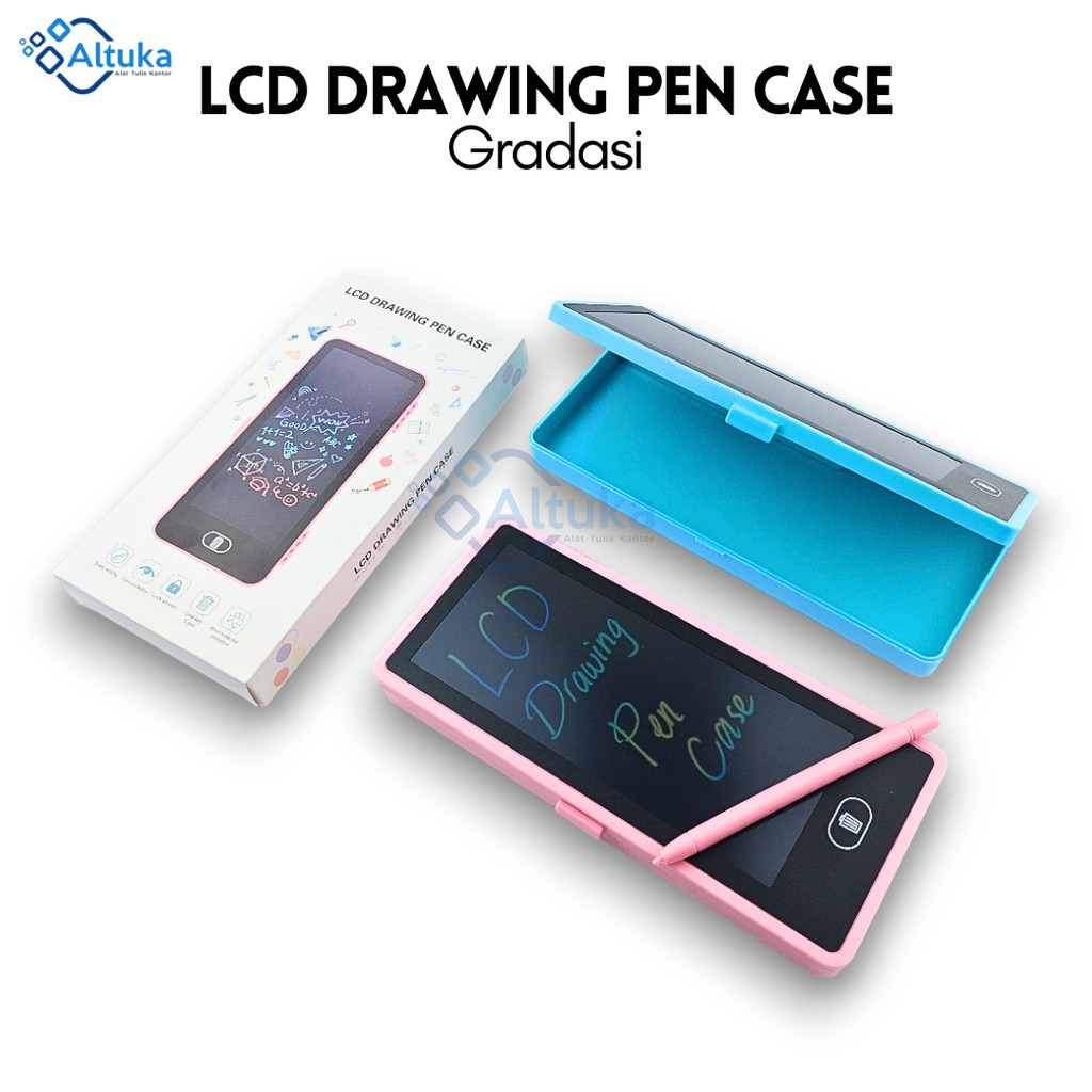 

Tempat Pensil / LCD Drawing Pen Case Gradasi / Stationery Box With Writing Pad Case