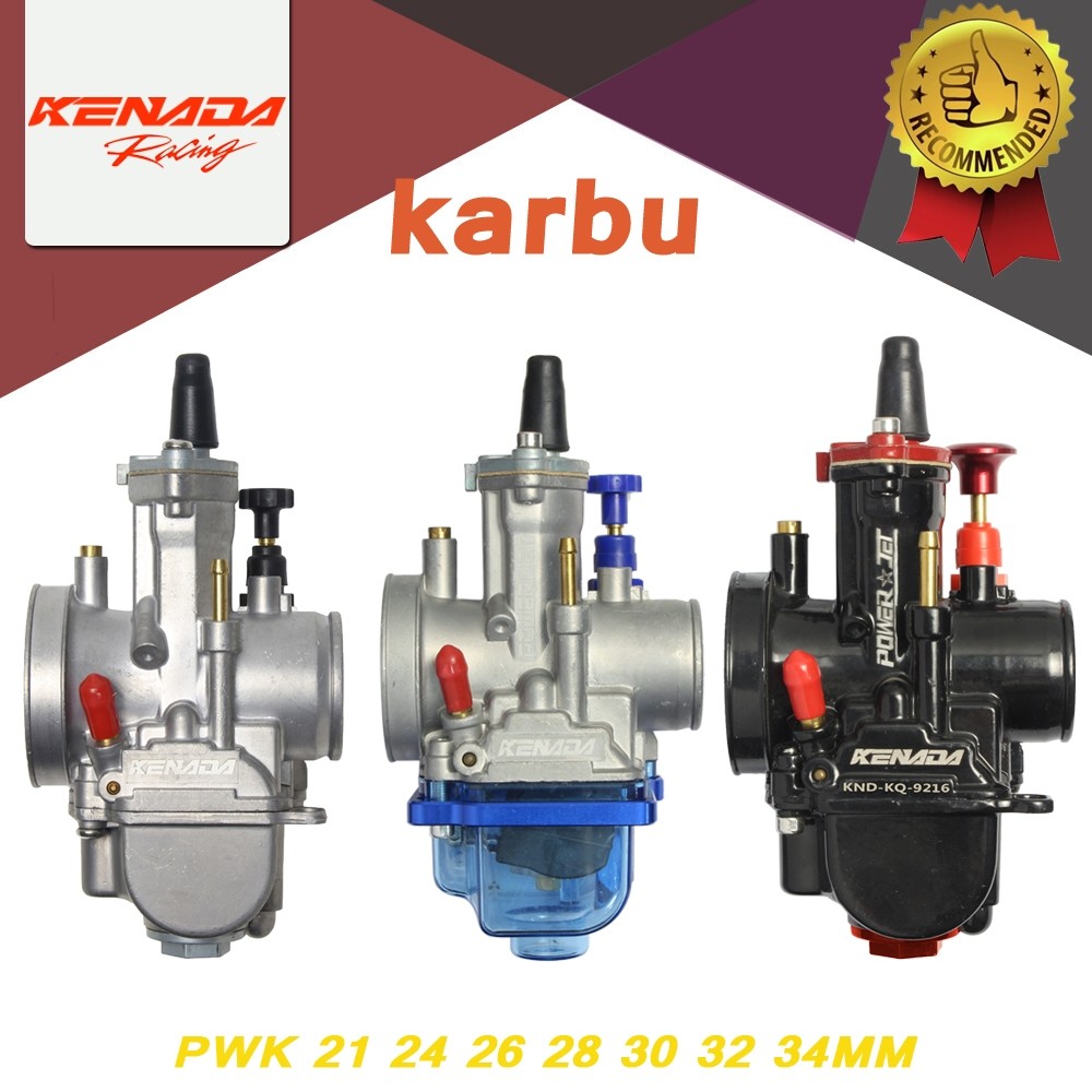 KENADA RACING Karburator Karbu PWK 21 24 26 28 30 32 34mm BLUE BLACK  Kawasaki KX 85 Ninja R RR Univ